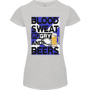 Blood Sweat Rugby and Beers Scotland Funny Womens Petite Cut T-Shirt Sports Grey