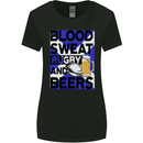 Blood Sweat Rugby and Beers Scotland Funny Womens Wider Cut T-Shirt Black