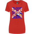 Blood Sweat Rugby and Beers Scotland Funny Womens Wider Cut T-Shirt Red