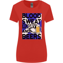Blood Sweat Rugby and Beers Scotland Funny Womens Wider Cut T-Shirt Red