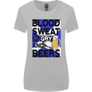 Blood Sweat Rugby and Beers Scotland Funny Womens Wider Cut T-Shirt Sports Grey