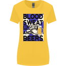 Blood Sweat Rugby and Beers Scotland Funny Womens Wider Cut T-Shirt Yellow
