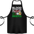 Blood Sweat Rugby and Beers Wales Funny Cotton Apron 100% Organic Black