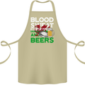 Blood Sweat Rugby and Beers Wales Funny Cotton Apron 100% Organic Khaki
