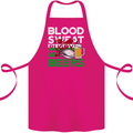 Blood Sweat Rugby and Beers Wales Funny Cotton Apron 100% Organic Pink