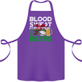 Blood Sweat Rugby and Beers Wales Funny Cotton Apron 100% Organic Purple