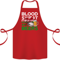 Blood Sweat Rugby and Beers Wales Funny Cotton Apron 100% Organic Red