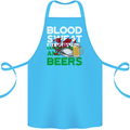 Blood Sweat Rugby and Beers Wales Funny Cotton Apron 100% Organic Turquoise