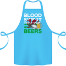 Blood Sweat Rugby and Beers Wales Funny Cotton Apron 100% Organic Turquoise