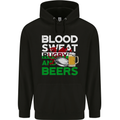 Blood Sweat Rugby and Beers Wales Funny Mens 80% Cotton Hoodie Black