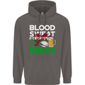 Blood Sweat Rugby and Beers Wales Funny Mens 80% Cotton Hoodie Charcoal