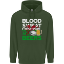 Blood Sweat Rugby and Beers Wales Funny Mens 80% Cotton Hoodie Forest Green