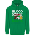 Blood Sweat Rugby and Beers Wales Funny Mens 80% Cotton Hoodie Irish Green
