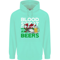 Blood Sweat Rugby and Beers Wales Funny Mens 80% Cotton Hoodie Peppermint