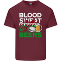Blood Sweat Rugby and Beers Wales Funny Mens Cotton T-Shirt Tee Top Maroon