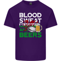 Blood Sweat Rugby and Beers Wales Funny Mens Cotton T-Shirt Tee Top Purple
