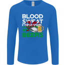 Blood Sweat Rugby and Beers Wales Funny Mens Long Sleeve T-Shirt Royal Blue