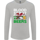 Blood Sweat Rugby and Beers Wales Funny Mens Long Sleeve T-Shirt Sports Grey