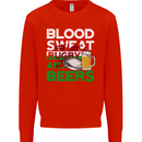 Blood Sweat Rugby and Beers Wales Funny Mens Sweatshirt Jumper Bright Red