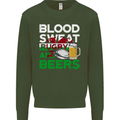 Blood Sweat Rugby and Beers Wales Funny Mens Sweatshirt Jumper Forest Green