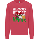 Blood Sweat Rugby and Beers Wales Funny Mens Sweatshirt Jumper Heliconia