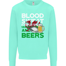 Blood Sweat Rugby and Beers Wales Funny Mens Sweatshirt Jumper Peppermint