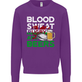 Blood Sweat Rugby and Beers Wales Funny Mens Sweatshirt Jumper Purple