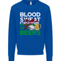 Blood Sweat Rugby and Beers Wales Funny Mens Sweatshirt Jumper Royal Blue