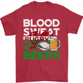 Blood Sweat Rugby and Beers Wales Funny Mens T-Shirt Cotton Gildan Red