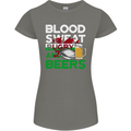 Blood Sweat Rugby and Beers Wales Funny Womens Petite Cut T-Shirt Charcoal
