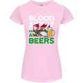 Blood Sweat Rugby and Beers Wales Funny Womens Petite Cut T-Shirt Light Pink