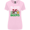 Blood Sweat Rugby and Beers Wales Funny Womens Wider Cut T-Shirt Light Pink