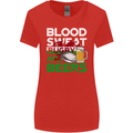 Blood Sweat Rugby and Beers Wales Funny Womens Wider Cut T-Shirt Red
