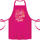 Blood Sweat and Gears Motocross Dirt Bike Cotton Apron 100% Organic Pink