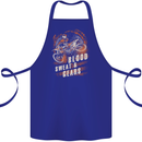Blood Sweat and Gears Motocross Dirt Bike Cotton Apron 100% Organic Royal Blue