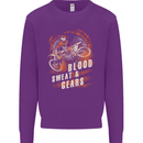 Blood Sweat and Gears Motocross Dirt Bike Kids Sweatshirt Jumper Purple