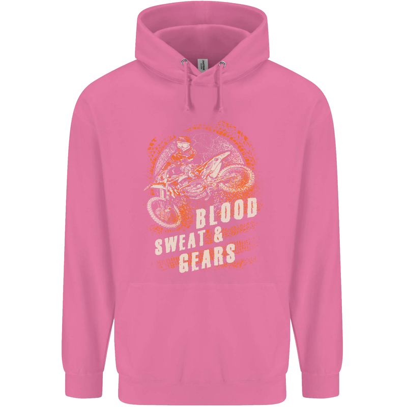 Blood Sweat and Gears Motocross Dirt Bike Mens 80% Cotton Hoodie Azelea