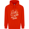 Blood Sweat and Gears Motocross Dirt Bike Mens 80% Cotton Hoodie Bright Red