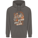 Blood Sweat and Gears Motocross Dirt Bike Mens 80% Cotton Hoodie Charcoal