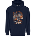 Blood Sweat and Gears Motocross Dirt Bike Mens 80% Cotton Hoodie Navy Blue
