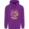 Blood Sweat and Gears Motocross Dirt Bike Mens 80% Cotton Hoodie Purple