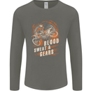 Blood Sweat and Gears Motocross Dirt Bike Mens Long Sleeve T-Shirt Charcoal