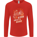 Blood Sweat and Gears Motocross Dirt Bike Mens Long Sleeve T-Shirt Red