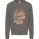 Blood Sweat and Gears Motocross Dirt Bike Mens Sweatshirt Jumper Charcoal