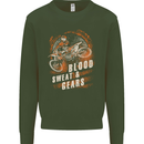 Blood Sweat and Gears Motocross Dirt Bike Mens Sweatshirt Jumper Forest Green