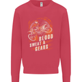 Blood Sweat and Gears Motocross Dirt Bike Mens Sweatshirt Jumper Heliconia