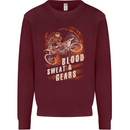 Blood Sweat and Gears Motocross Dirt Bike Mens Sweatshirt Jumper Maroon