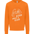 Blood Sweat and Gears Motocross Dirt Bike Mens Sweatshirt Jumper Orange