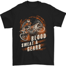 Blood Sweat and Gears Motocross Dirt Bike Mens T-Shirt Cotton Gildan Black