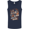 Blood Sweat and Gears Motocross Dirt Bike Mens Vest Tank Top Navy Blue